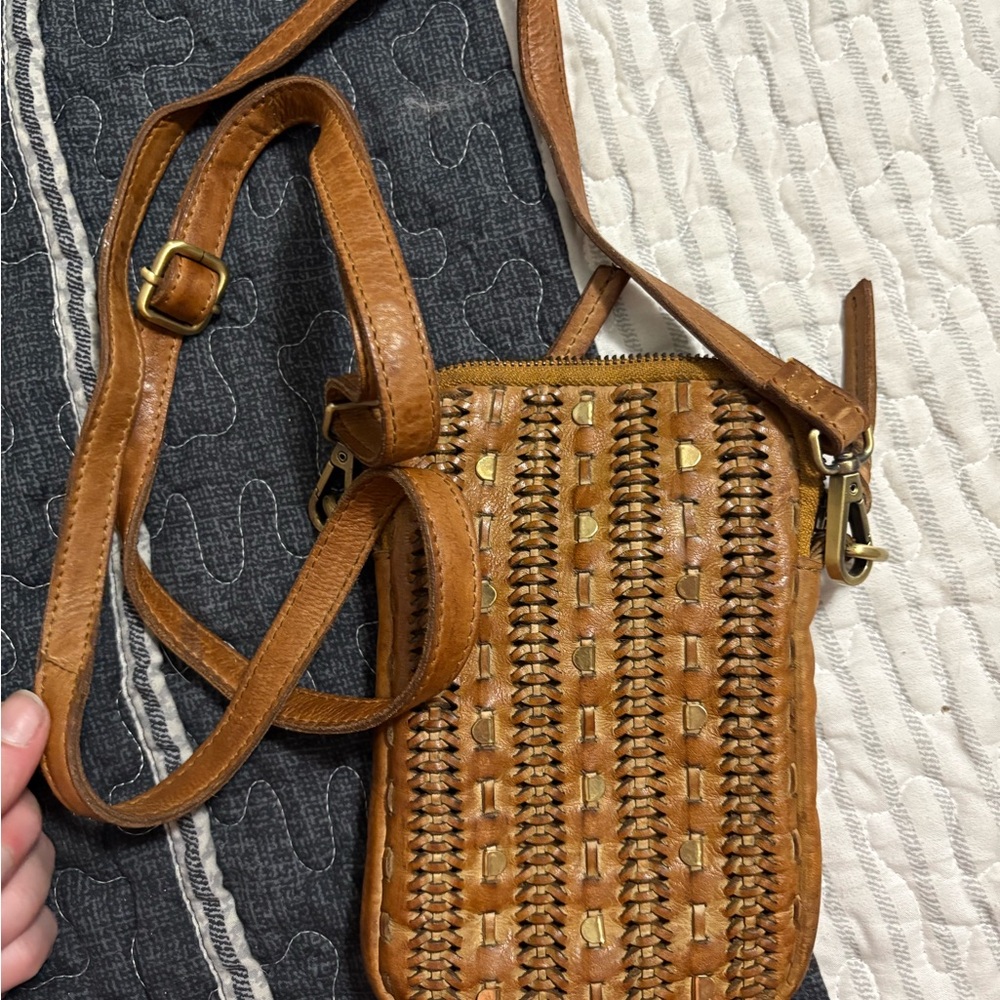Sundance Brown Crossbody Bag with Intricate Woven Design